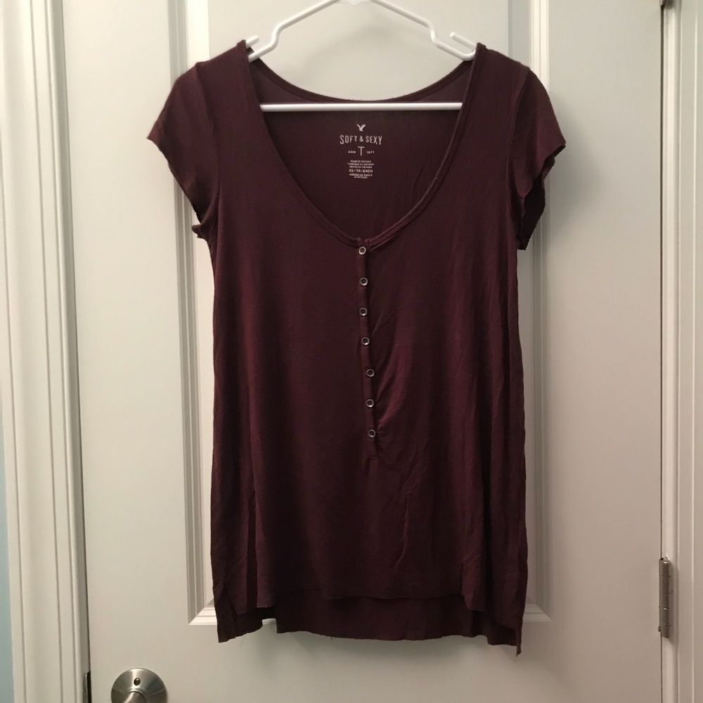 Maroon button shirt